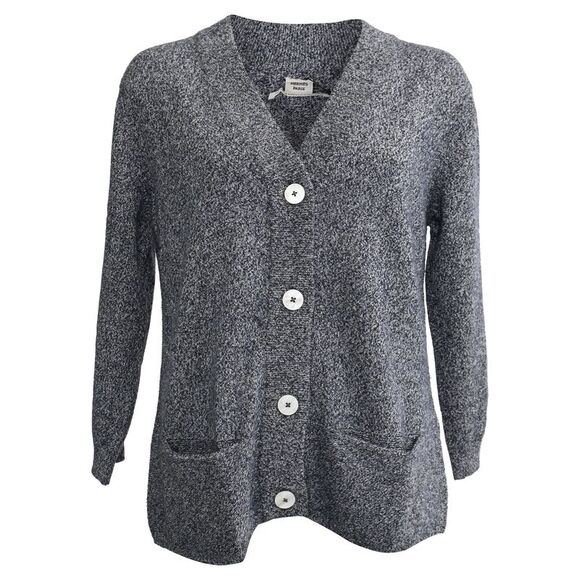 Hermès Knitted Buttoned Cardigan in Grey Wool